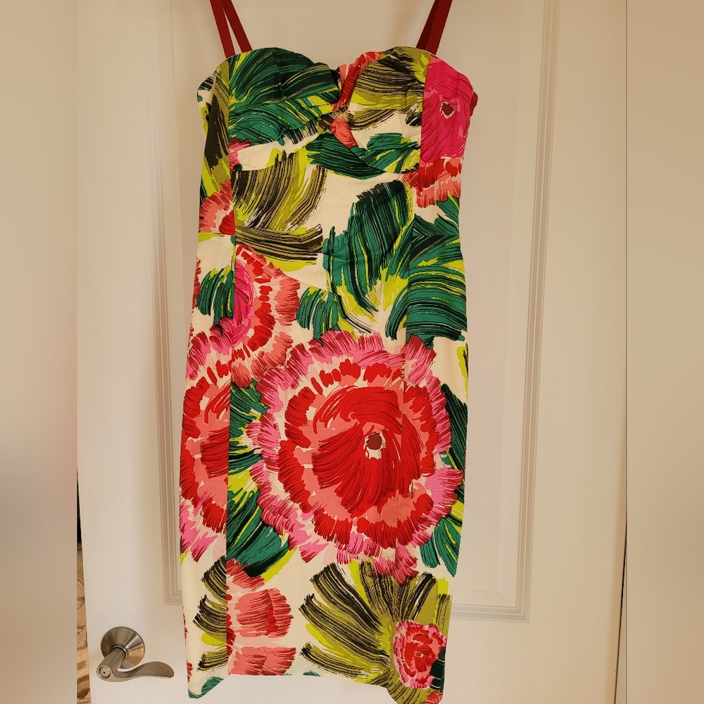 Nanette Lepore Floral Strapless Dress Size 2